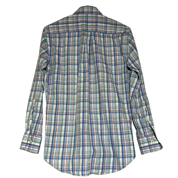 Peter Millar Button Up Collared Shirt Mens Small Plaid Cotton Spread Lightweight - Picture 2 of 12